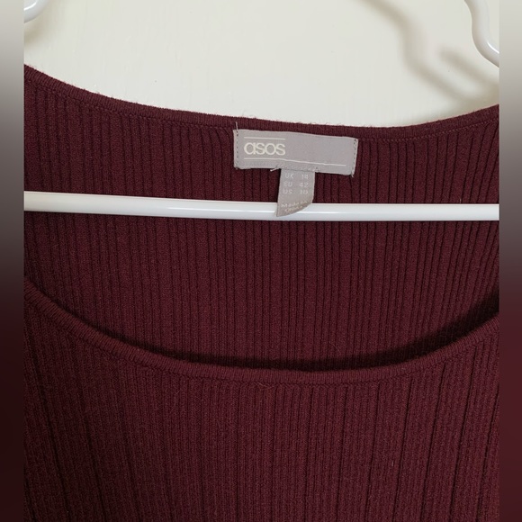 ASOS DESIGN scoop neck long sleeve sweater in fine knit rib - Picture 4 of 5